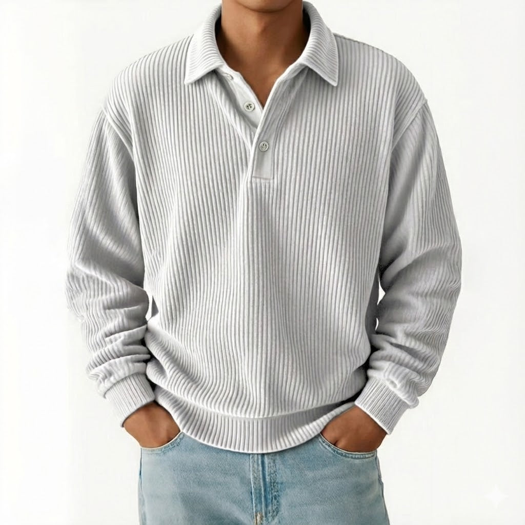 Men’s Vintage Corduroy Ribbed Polo Pullover