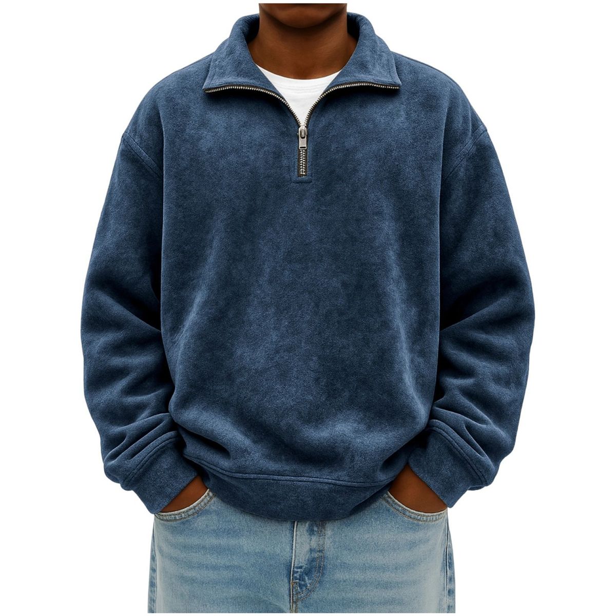 Men’s Vintage Cotton Half-Zip Pullover Sweatshirt