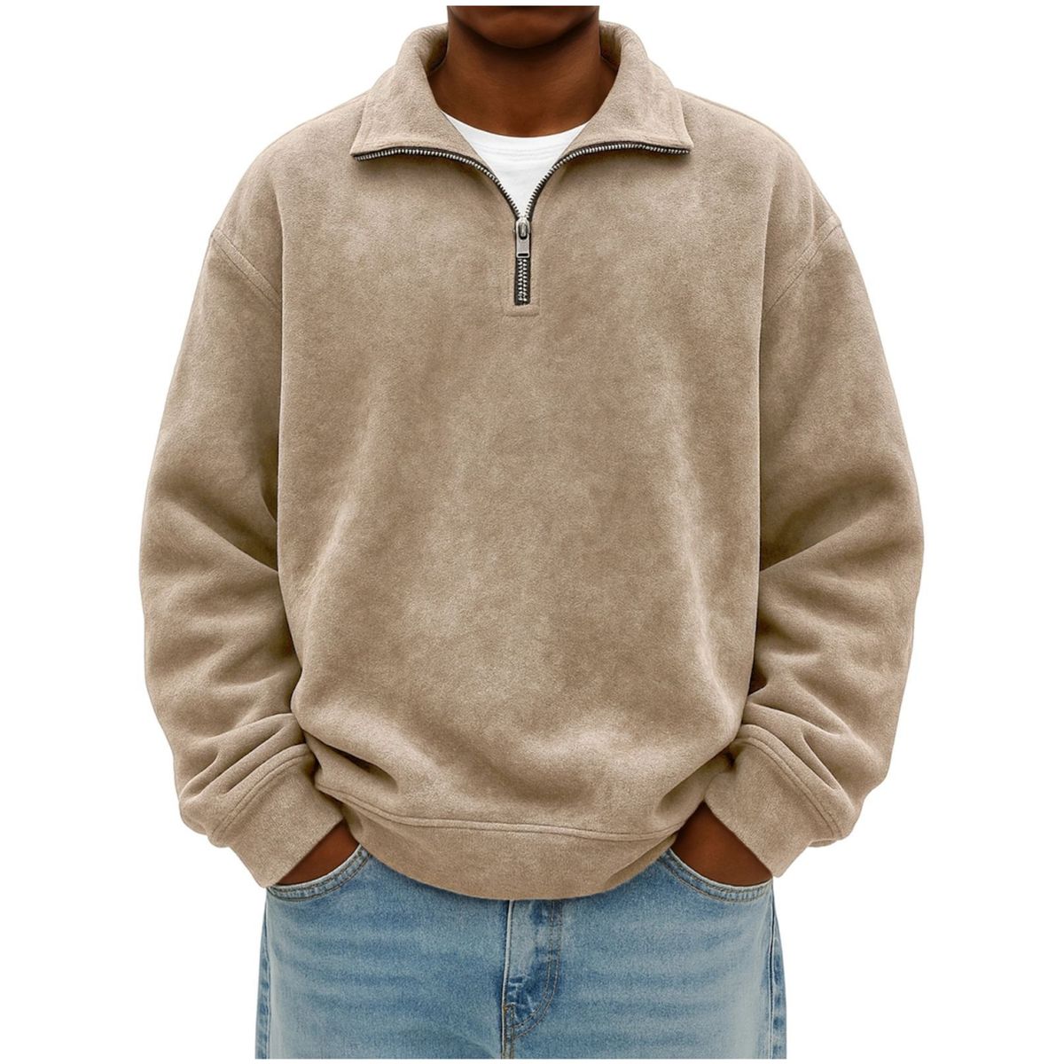 Men’s Vintage Cotton Half-Zip Pullover Sweatshirt