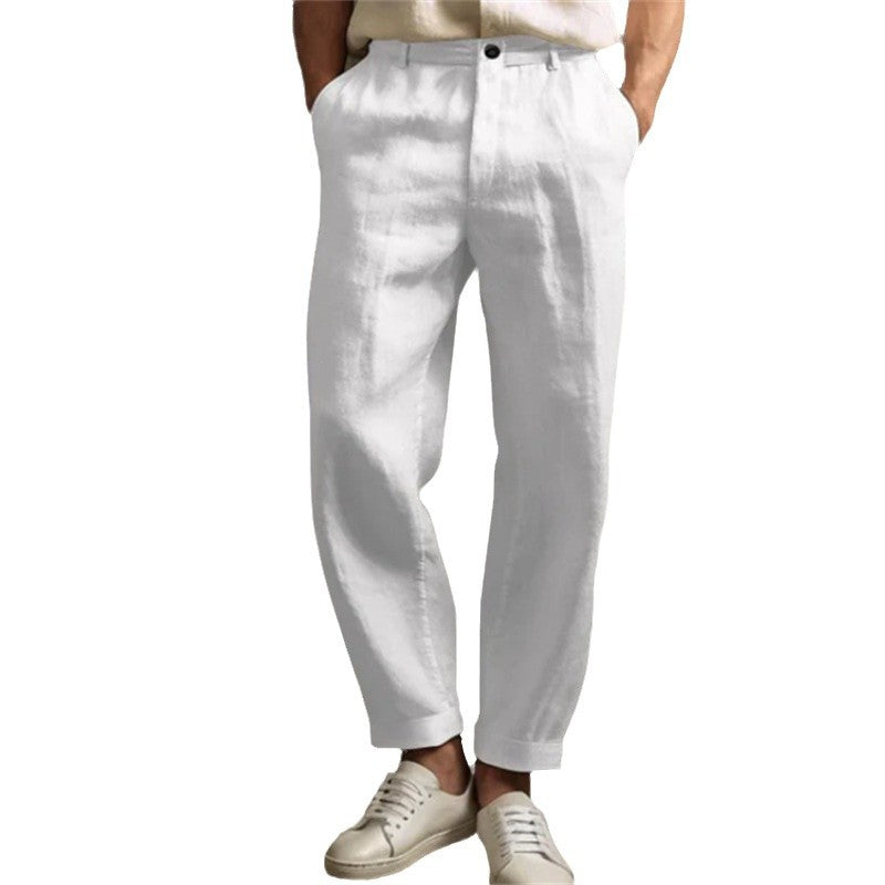 Linen Pants Chinos Solid Color
