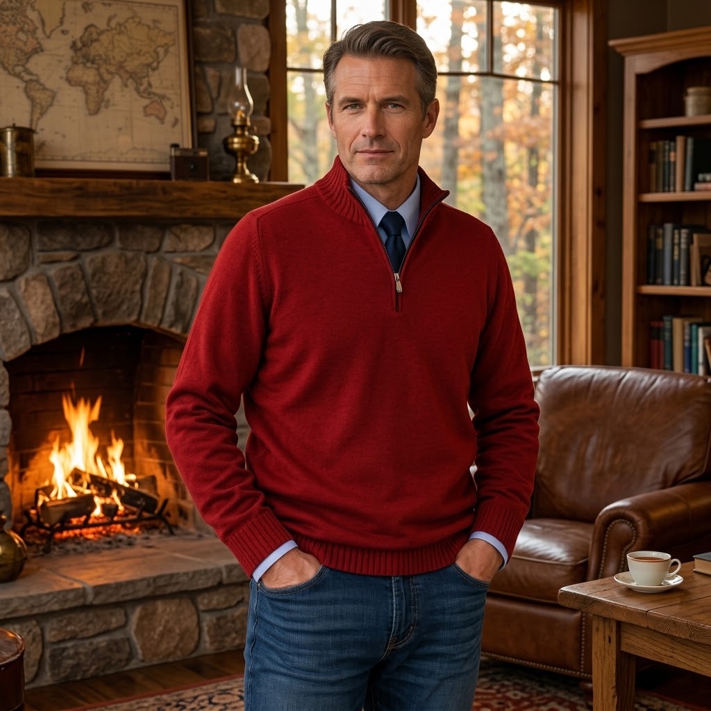 Men's Classic Quarter-Zip Knit Sweater