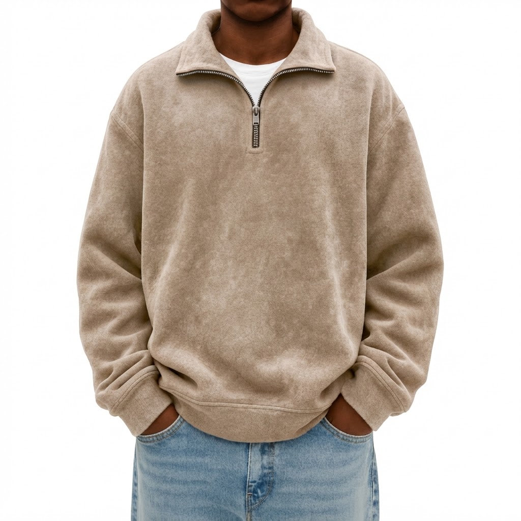 Men's Soft Fleece Quarter-Zip Pullover Sweatshirt