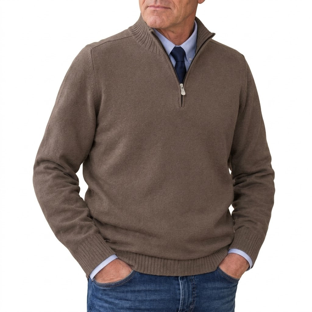 Men's Classic Quarter-Zip Knit Sweater