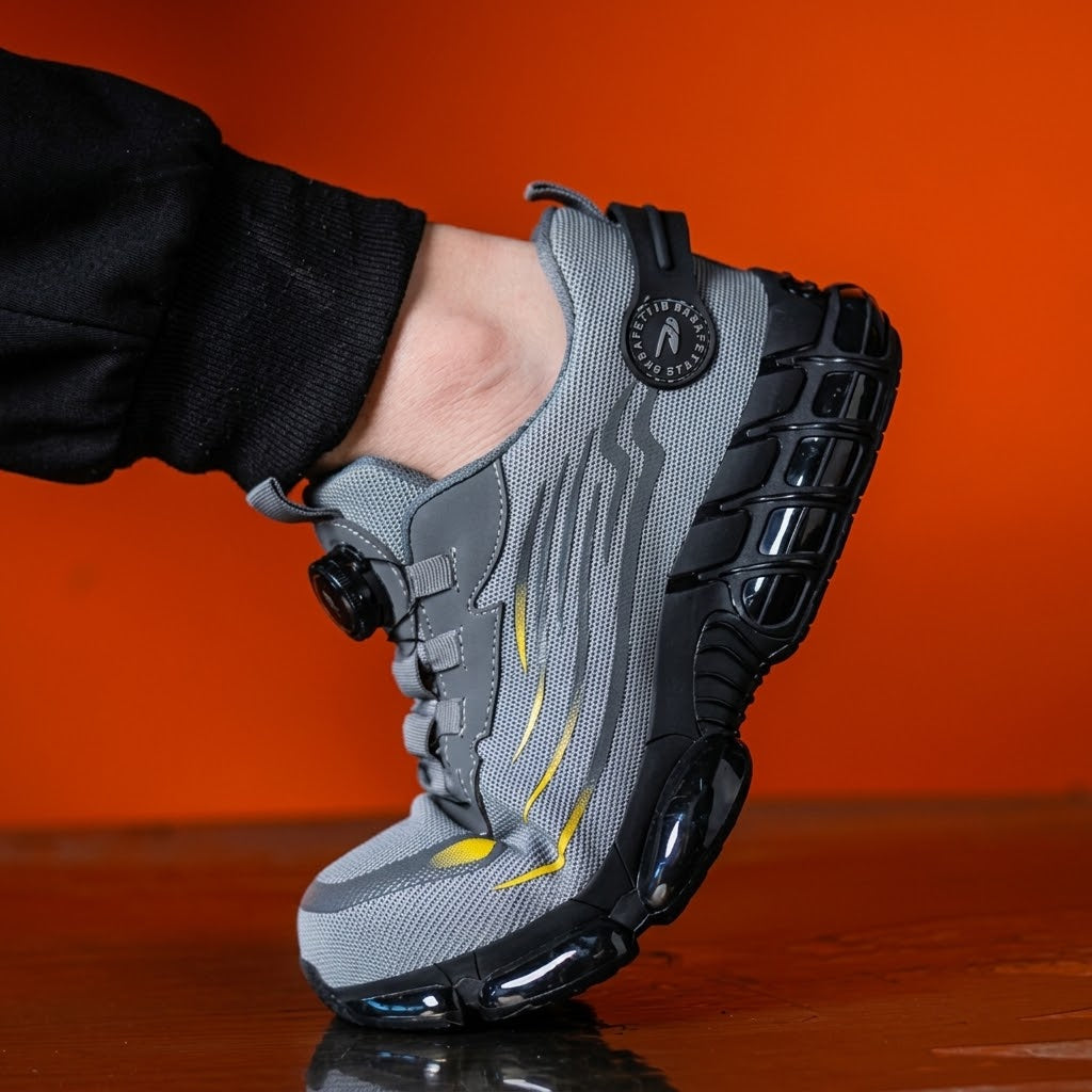Men's Lightweight Safety Work Shoes with Impact-Resistant Toe