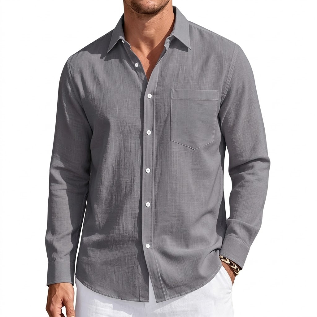 Men's Classic Cotton Linen Shirt