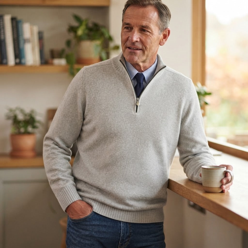 Men's Classic Quarter-Zip Knit Sweater