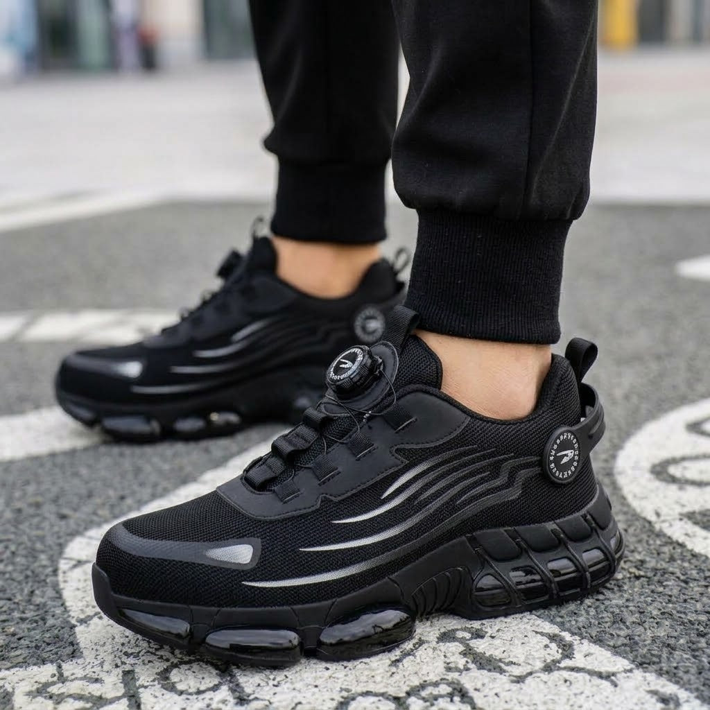 Men's Lightweight Safety Work Shoes with Impact-Resistant Toe