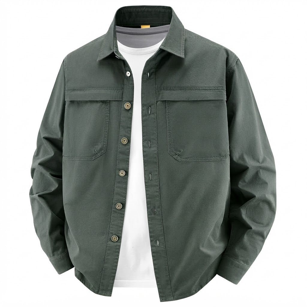Men’s Washed Cotton Utility Shirt Jacket