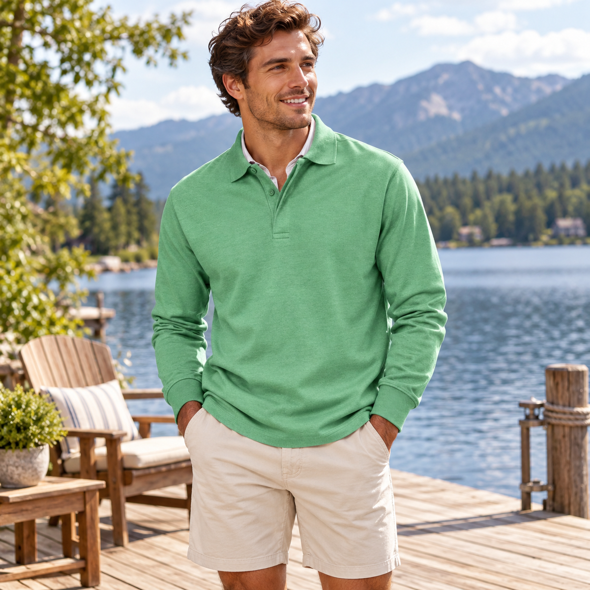 Men's Classic Long Sleeve Polo Shirt