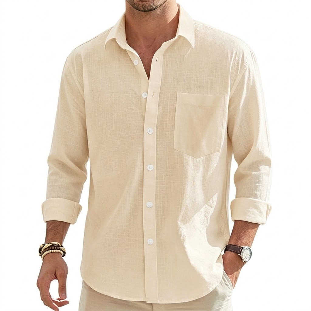 Men's Classic Cotton Linen Shirt