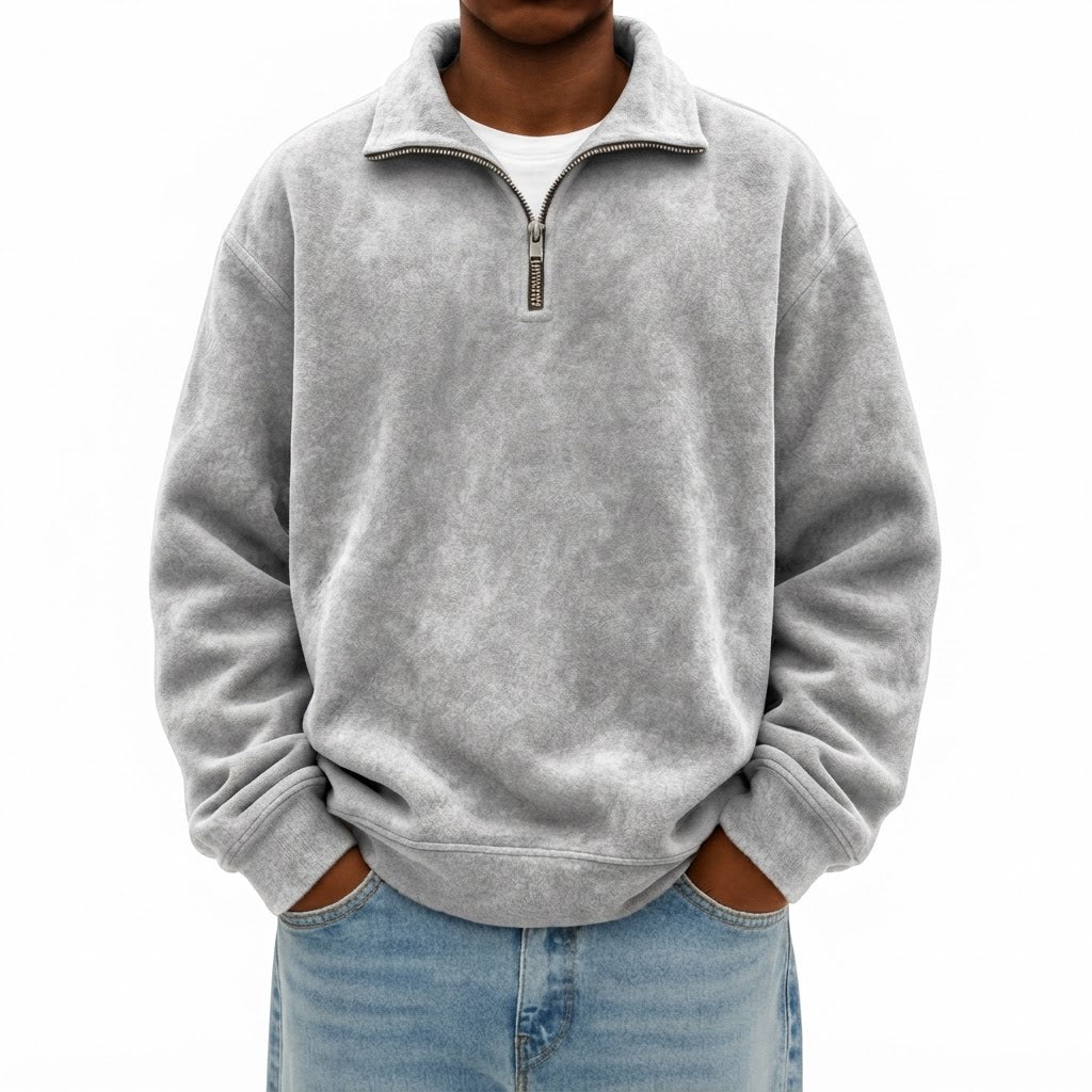 Men's Soft Fleece Quarter-Zip Pullover Sweatshirt