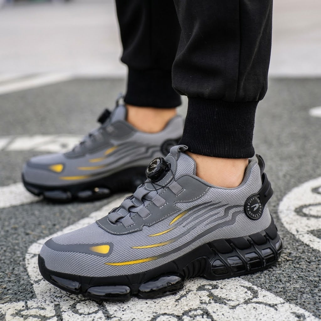 Men's Lightweight Safety Work Shoes with Impact-Resistant Toe